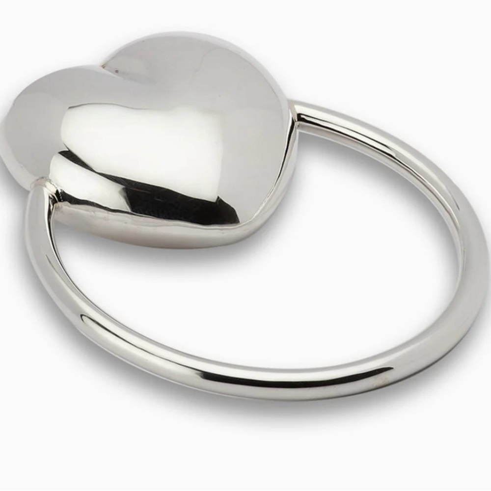 NWT Krysaliis Heart Sterling Silver Baby Teether Rattle